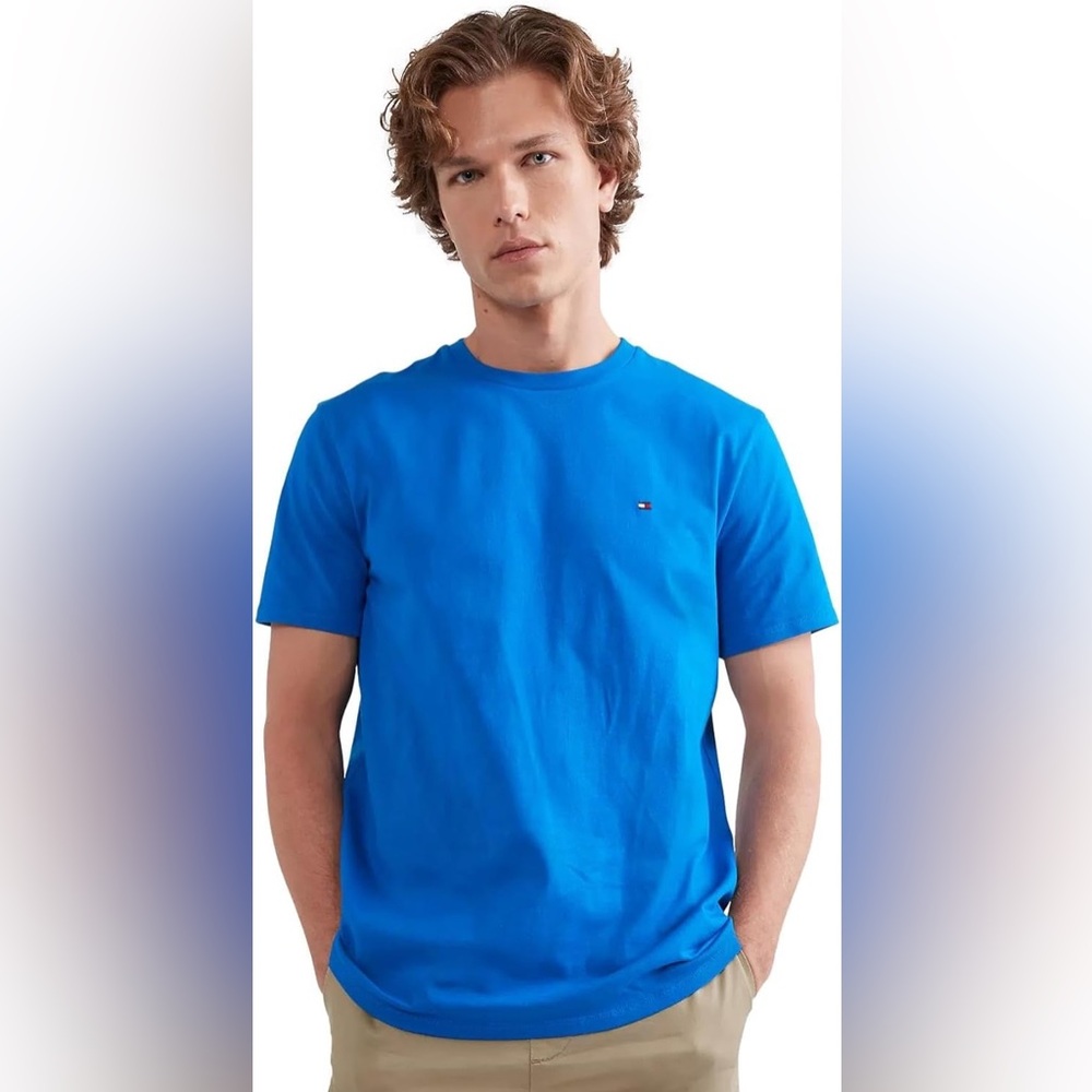 Tommy Hilfiger T-Shirt Mens Crew Neck Tee Classic Fit Short Sleeve Solid Shirt